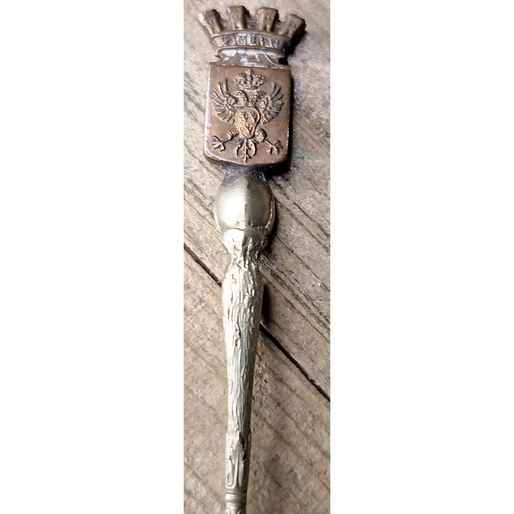 Vintage Cambrai France Souvenir Spoon Double Headed‎ Eagle Crest Heraldic